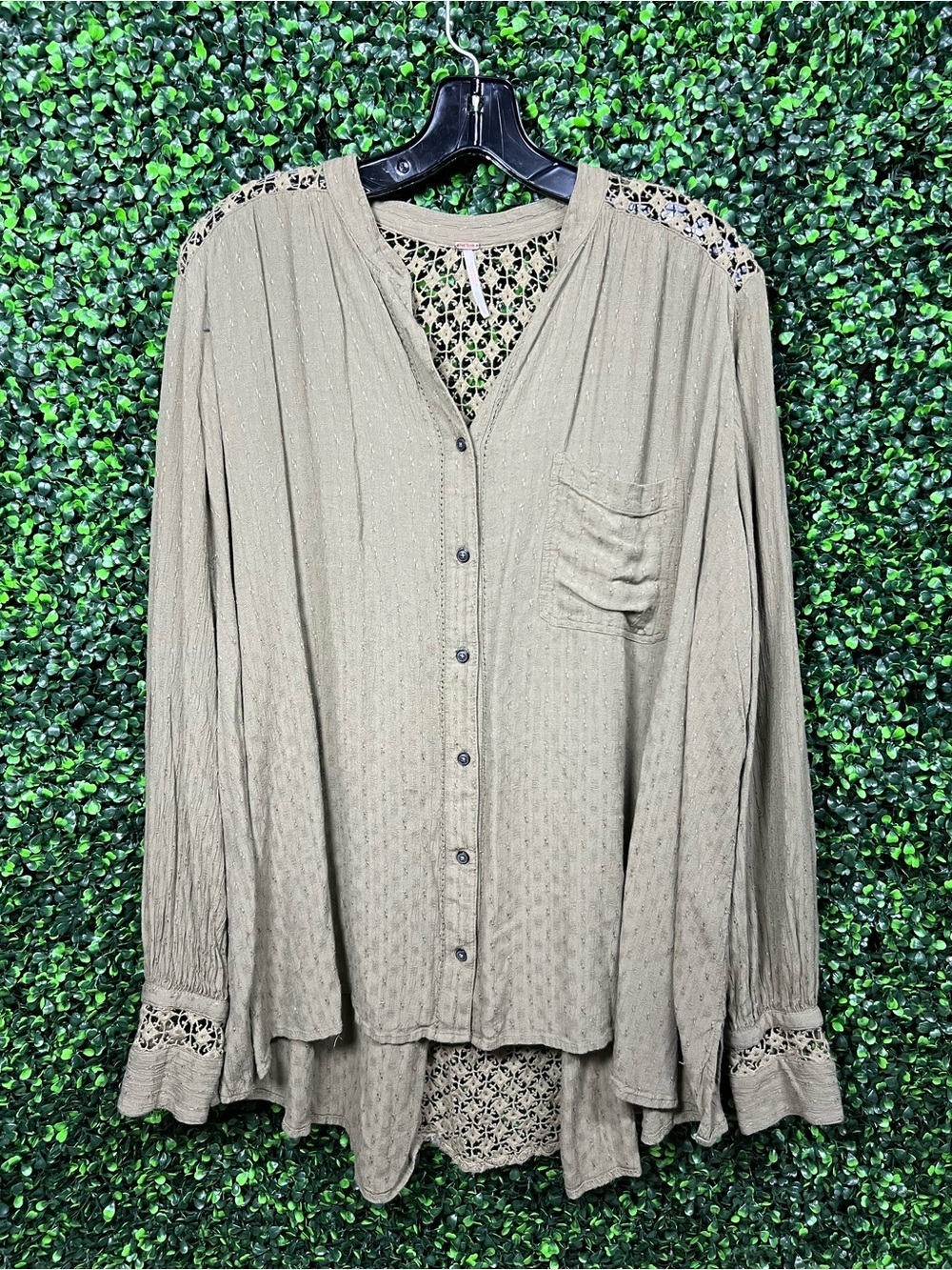 FREE PEOPLE | The Best Crochet Button Down Blouse - Picture 4 of 9